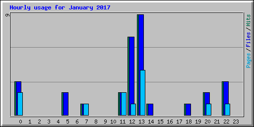 Hourly usage for January 2017
