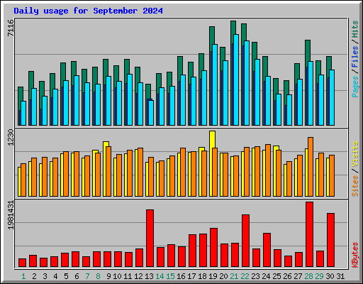 Daily usage for September 2024