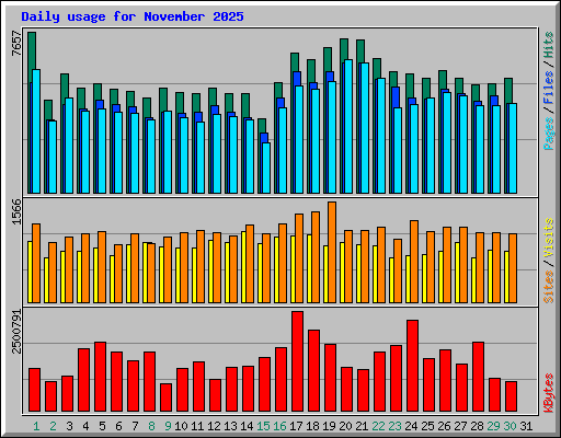 Daily usage for November 2025
