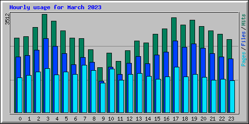 Hourly usage for March 2023