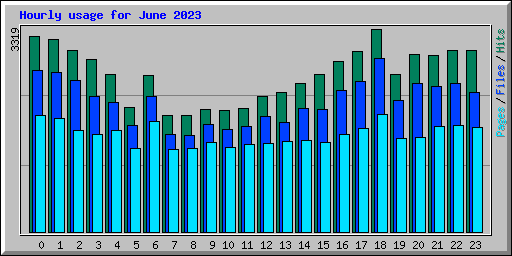 Hourly usage for June 2023