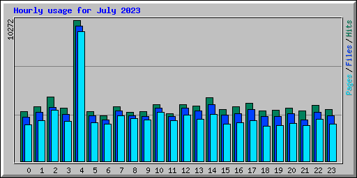 Hourly usage for July 2023