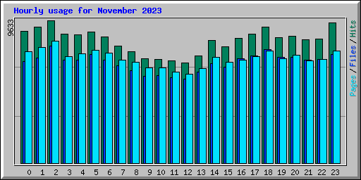 Hourly usage for November 2023
