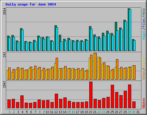 Daily usage for June 2024