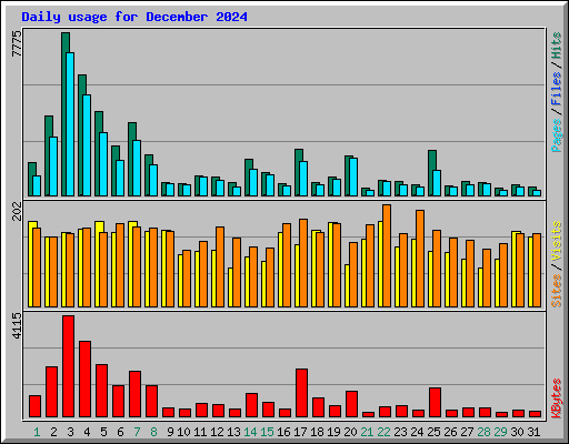 Daily usage for December 2024