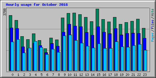Hourly usage for October 2016