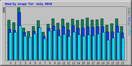 Hourly usage for July 2018