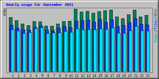 Hourly usage for September 2021