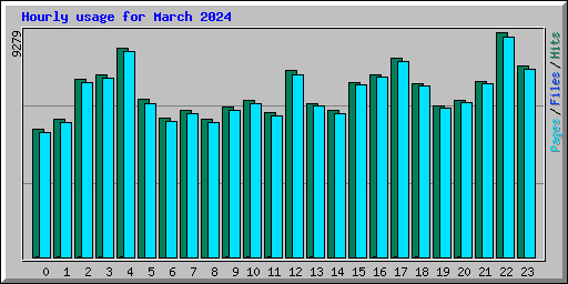Hourly usage for March 2024