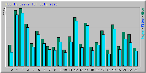 Hourly usage for July 2025